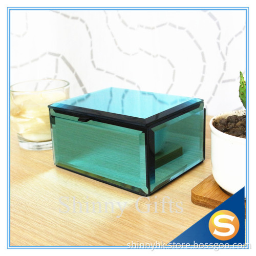 High Quality New Design Glass Jewelry box With Mirror China Manufacturers